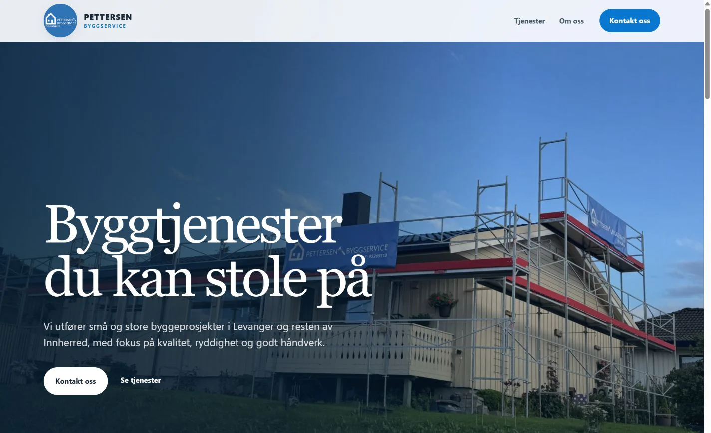 Forsiden til Pettersen Byggservice